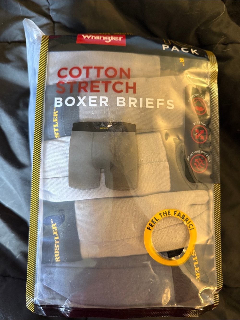 Wrangler Cotton Stretch Boxer Briefs - White & Gray